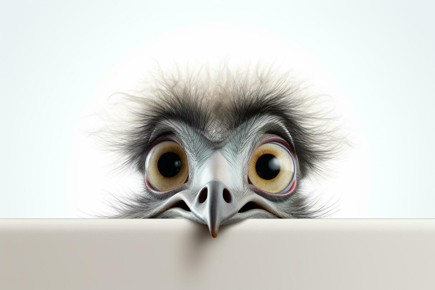 3D rendering of a cute vulture with a funny expression. Ai Generated photo