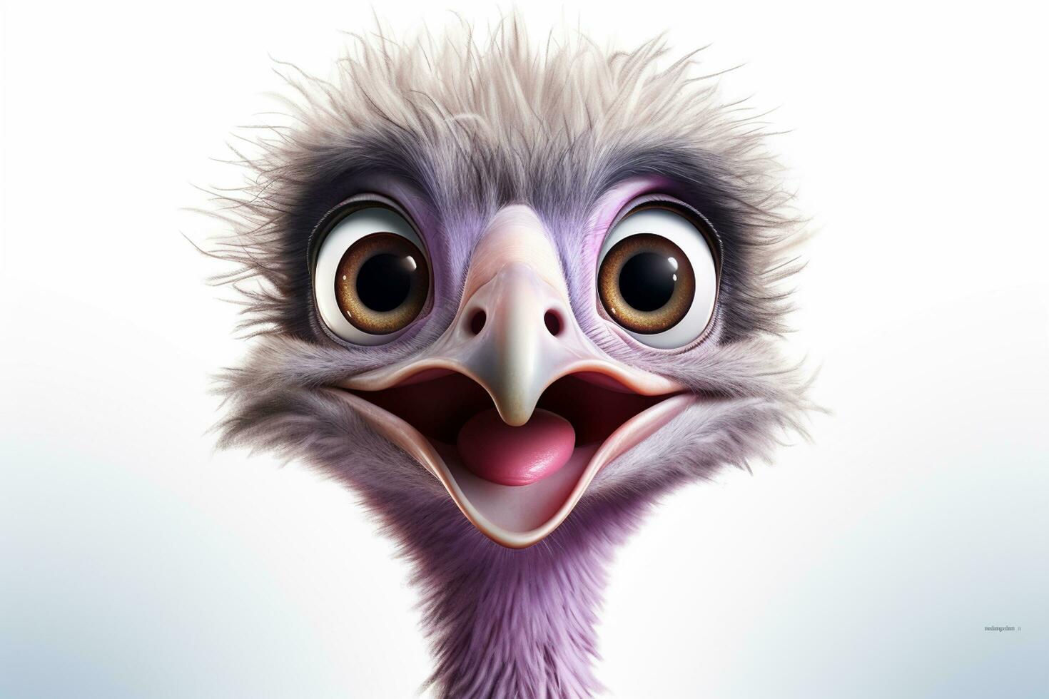 3D rendering of a cute vulture with a funny expression. Ai Generated photo