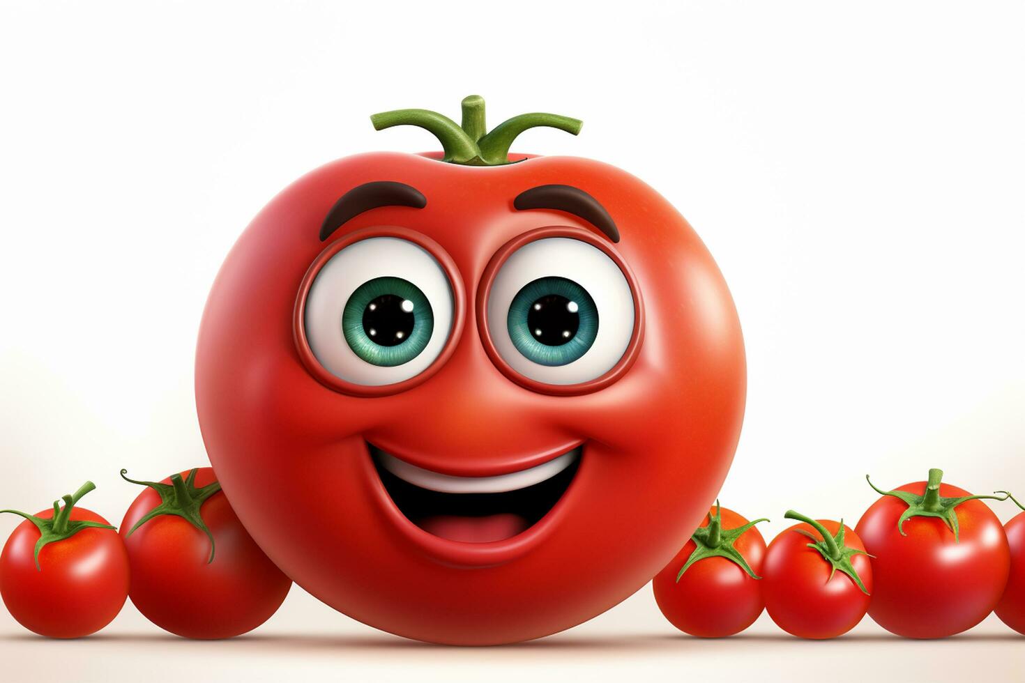 Cartoon character of tomato with thumbs up gesture, 3d render Ai Generated photo