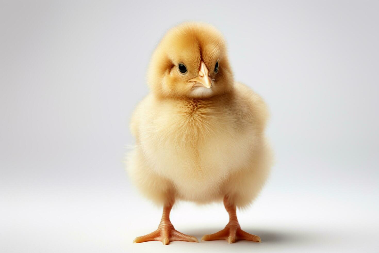 Cute little chicken isolated on a white background. Studio shot. Ai Generated photo