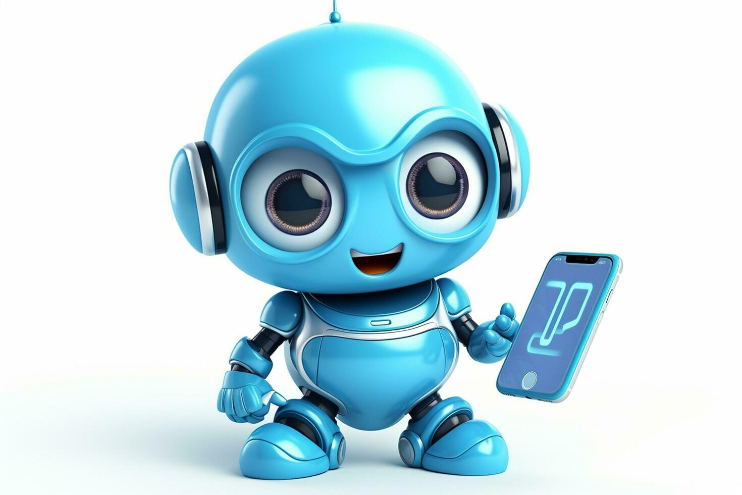 Cute robot on a white background Ai Generated photo