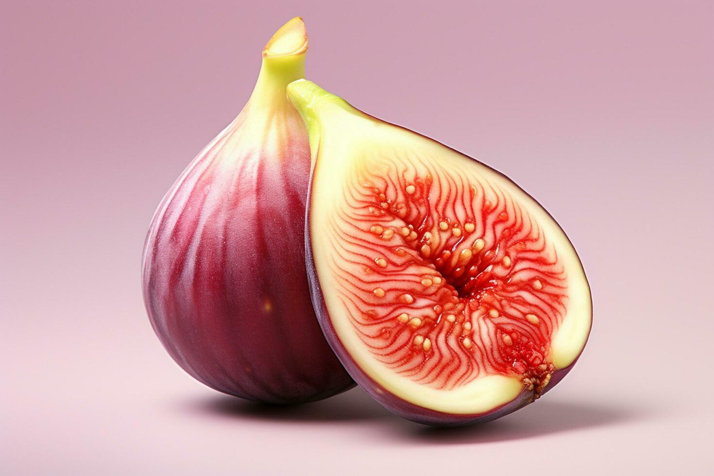 Fresh figs isolated on white background. Clipping path included. Ai Generated photo