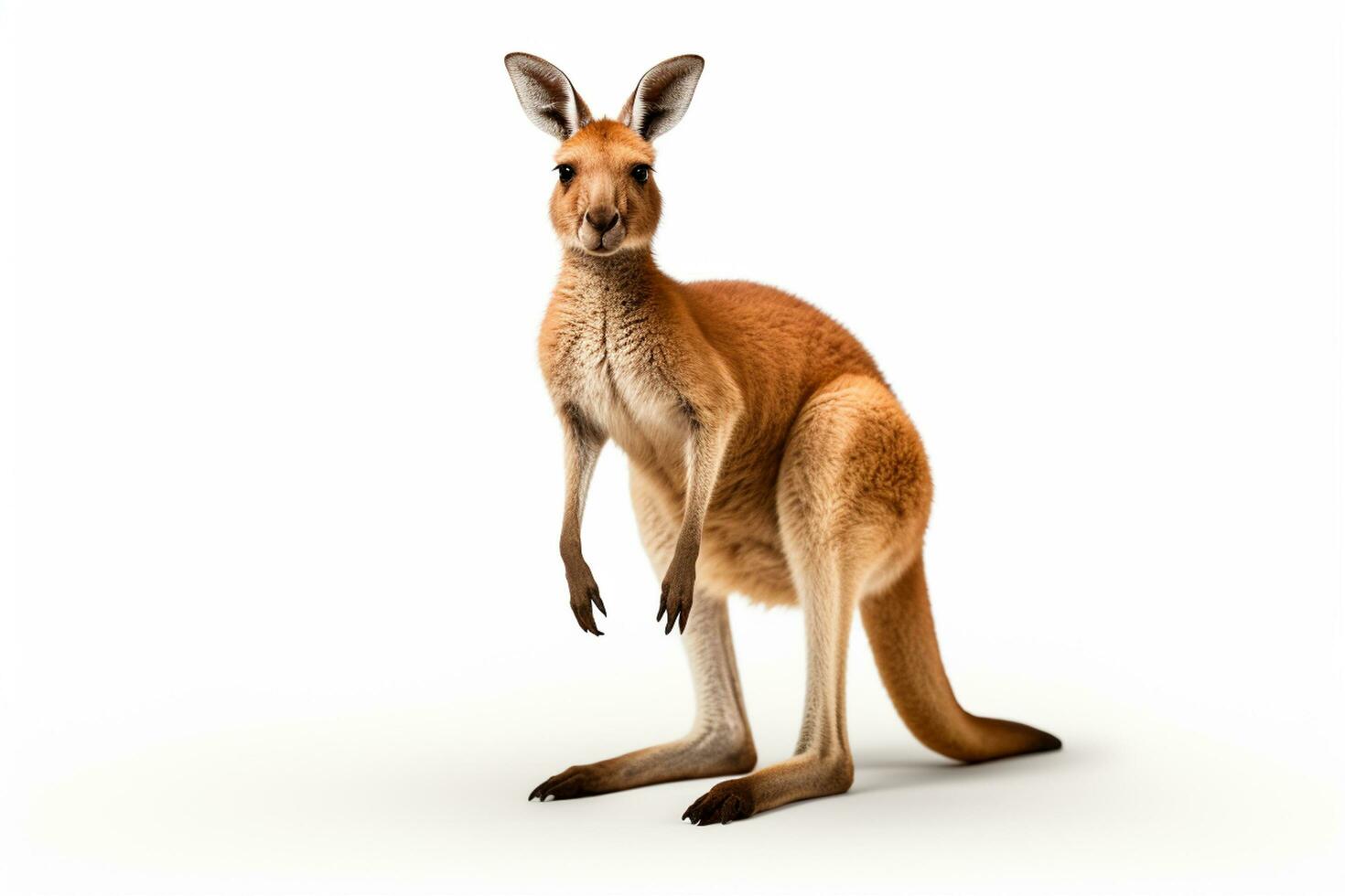 Kangaroo isolated on white background with clipping path. This is a 3d render illustration. Ai Generated photo