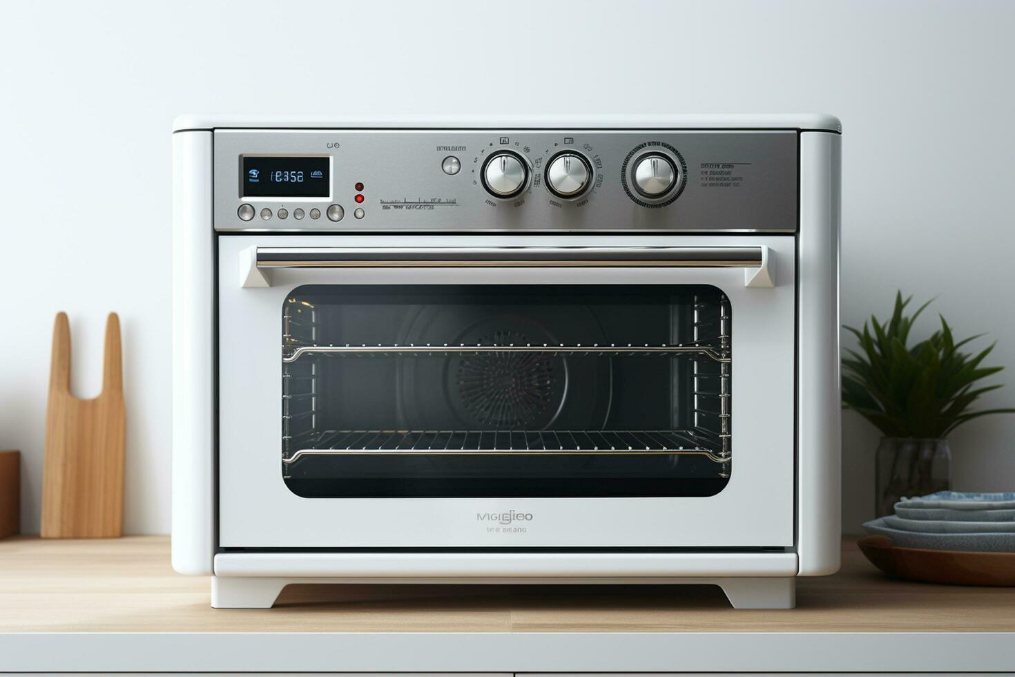Electric oven isolated on a white background. 3d render illustration. Ai Generated photo