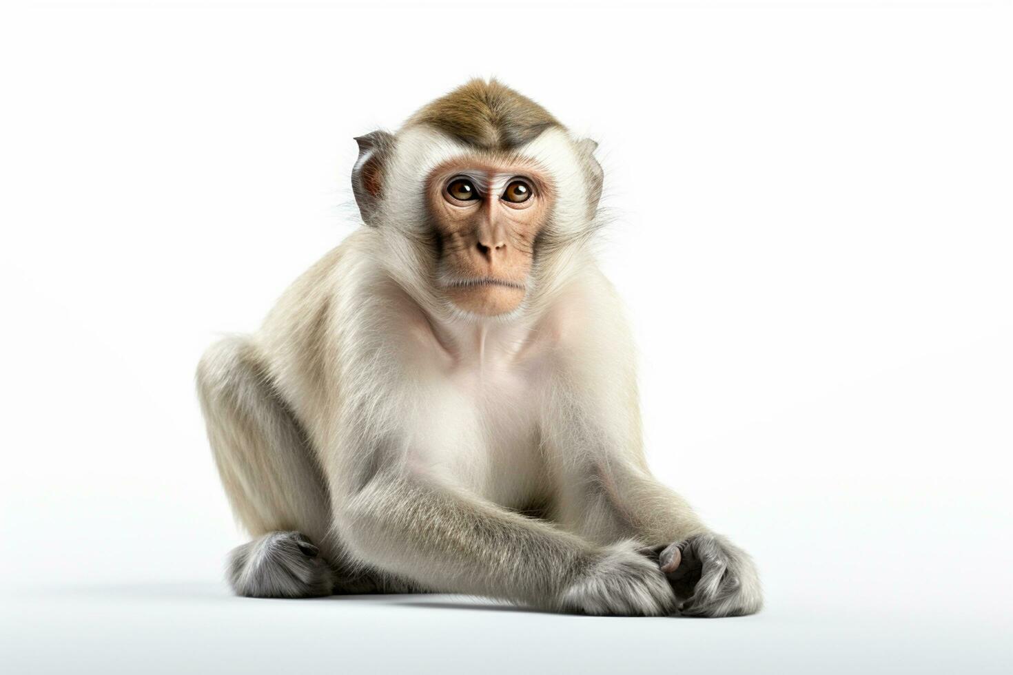 Portrait of a monkey on a white background. Studio shot. Ai Generated photo