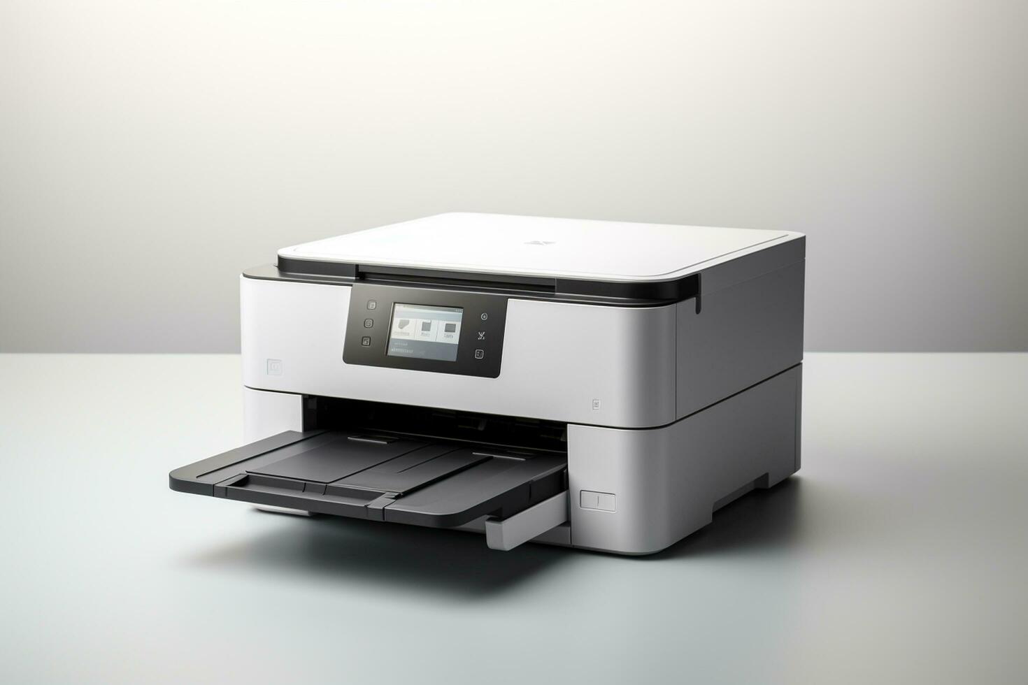 Printer on a white background. 3d rendering. Computer digital image. Ai Generated photo