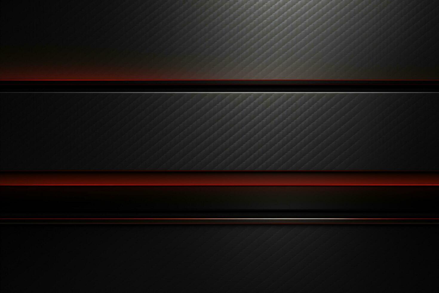 Dark carbon fiber background with red stripes. 3d illustration design. Ai Generated photo