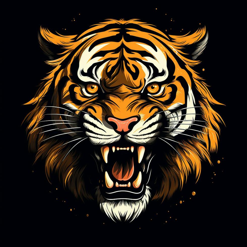 Tigre cabeza . vector ilustración para tu diseño. foto