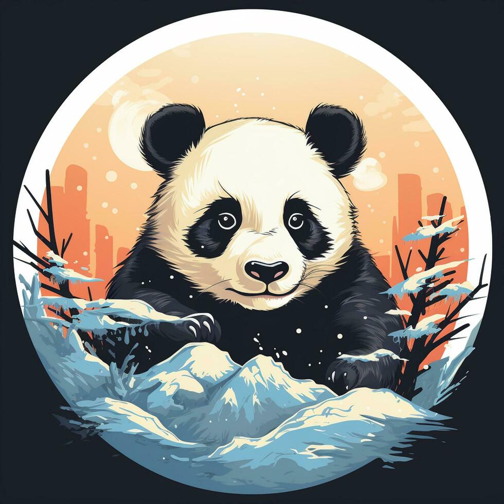 panda bear vector illustration in cartoon style vector illustration Ai Generated photo