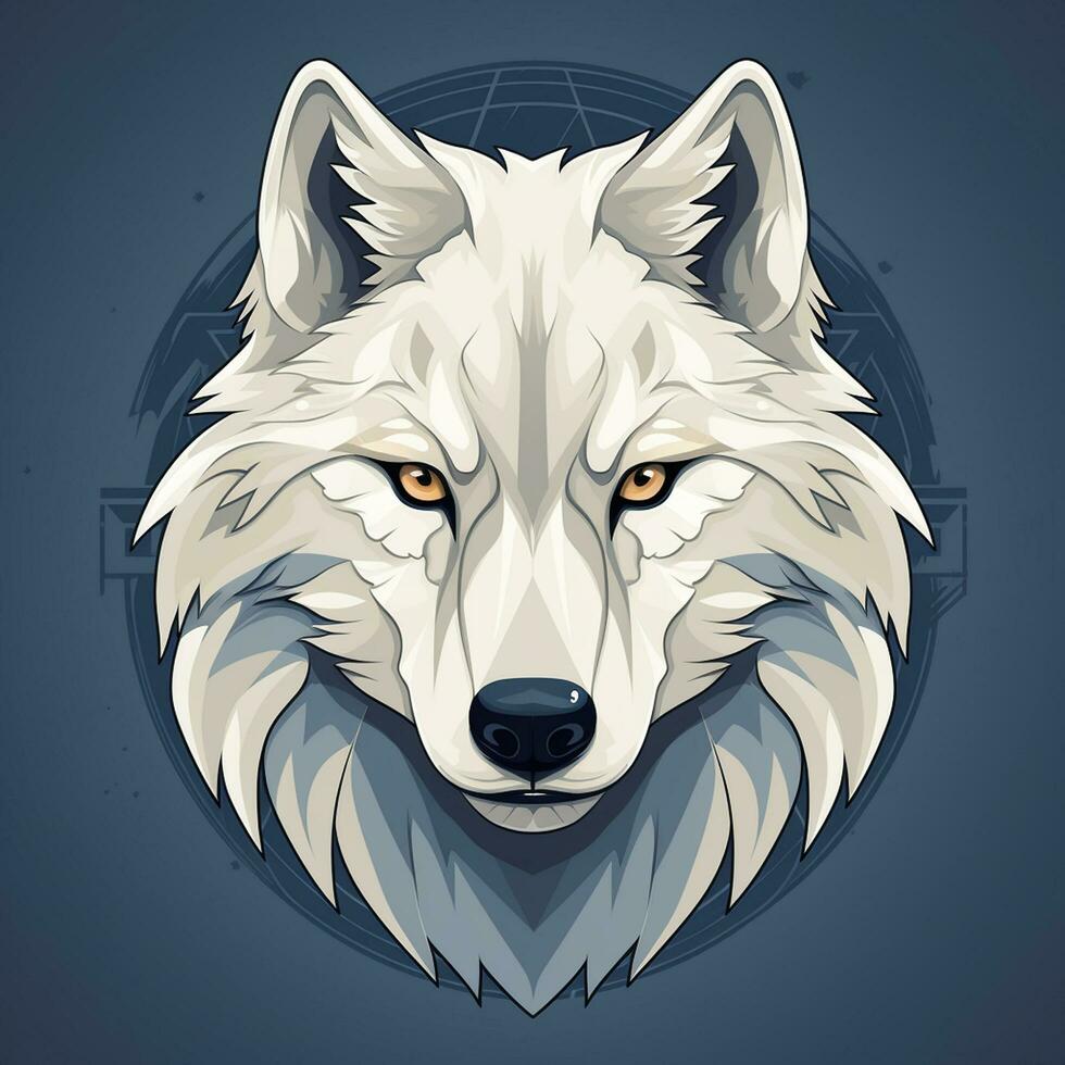 Illustration of wolf head in a shield. Vector illustration for t shirt print. Ai Generated photo