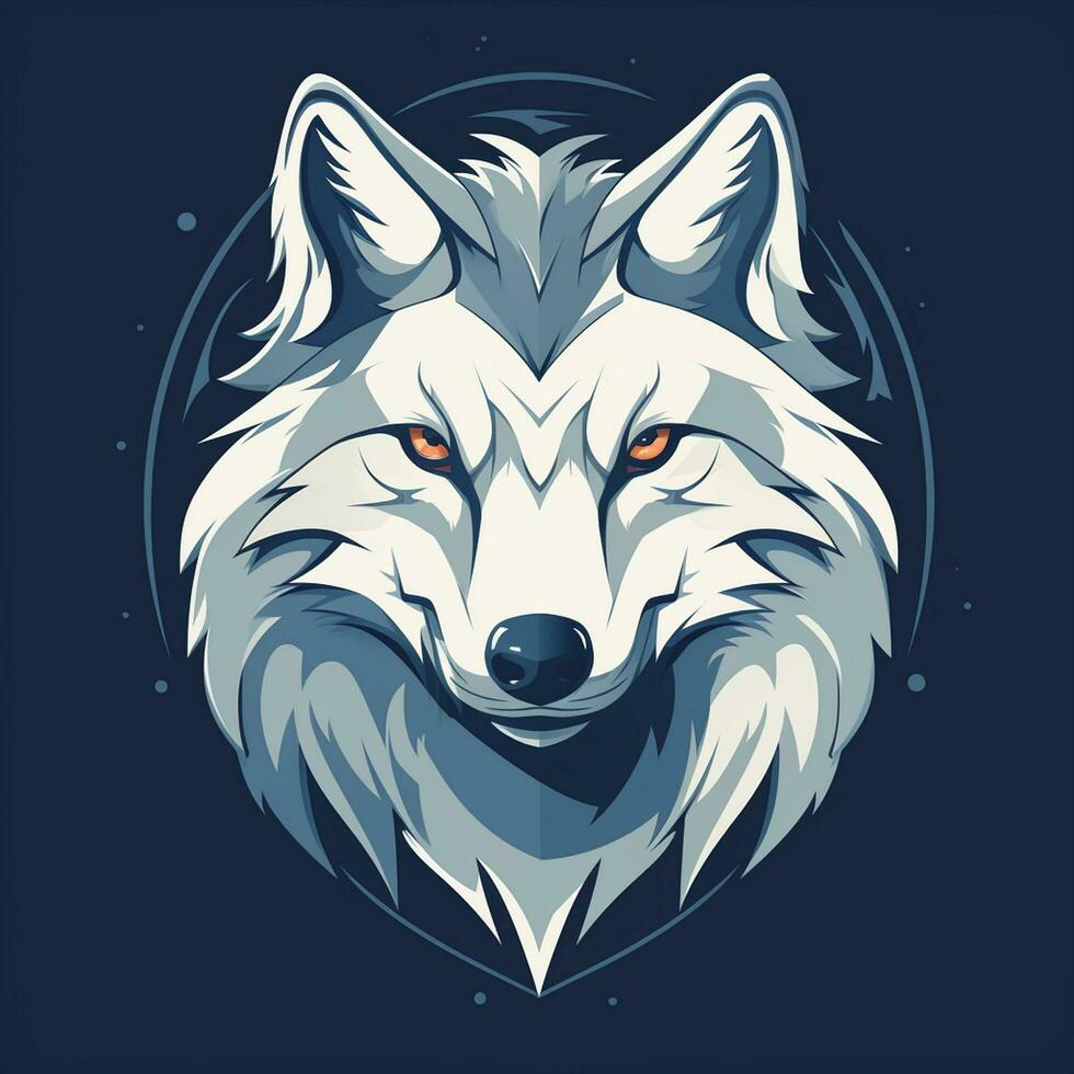 Illustration of wolf head in a shield. Vector illustration for t shirt print. Ai Generated photo
