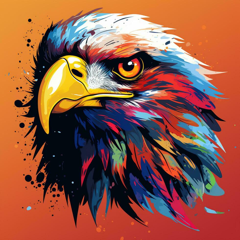 Beautiful eagle Vector illustration. for t shirt design Ai Generated photo