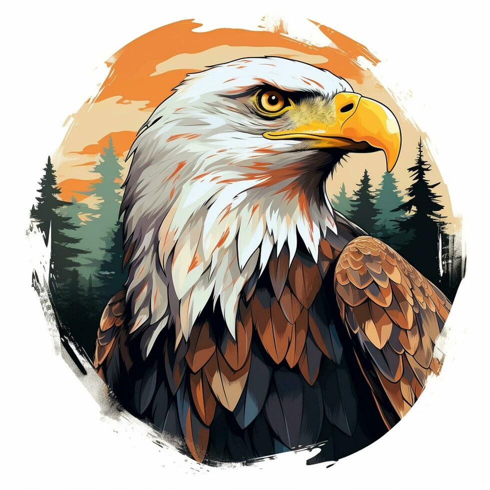 hermosa águila vector ilustración. para t camisa diseño ai generado foto