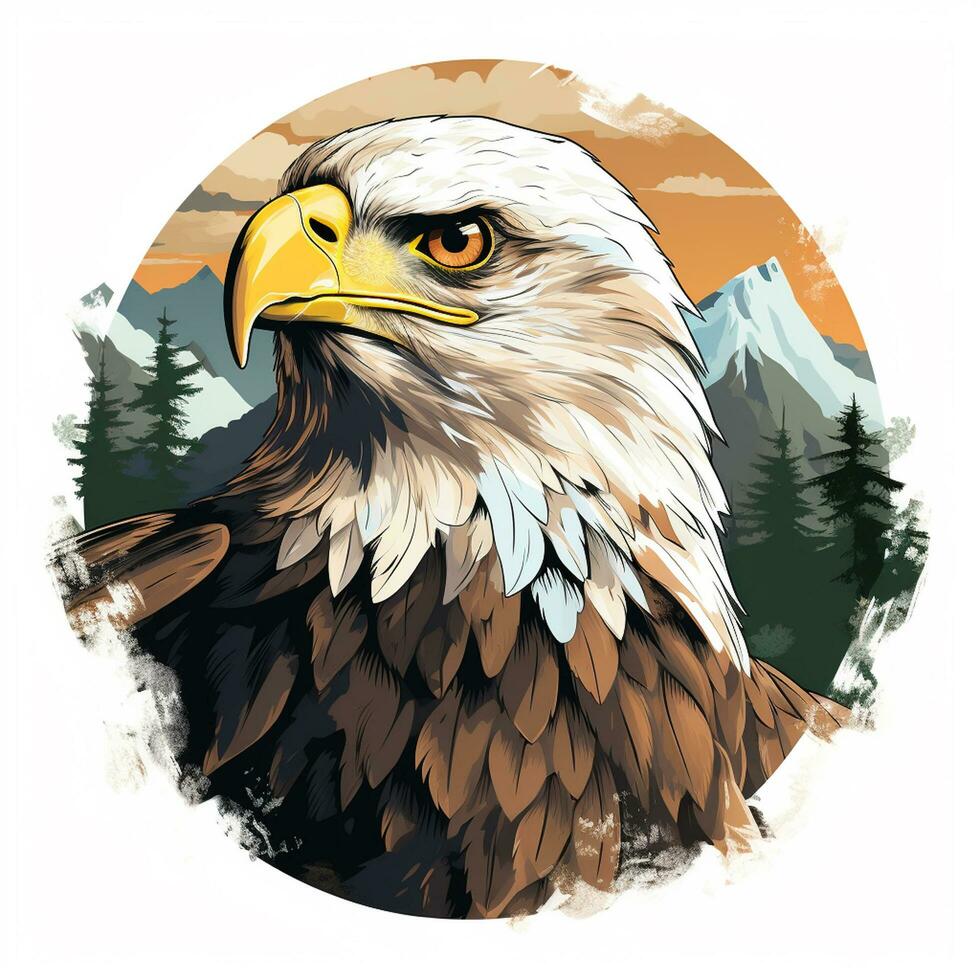 Beautiful eagle Vector illustration. for t shirt design Ai Generated photo