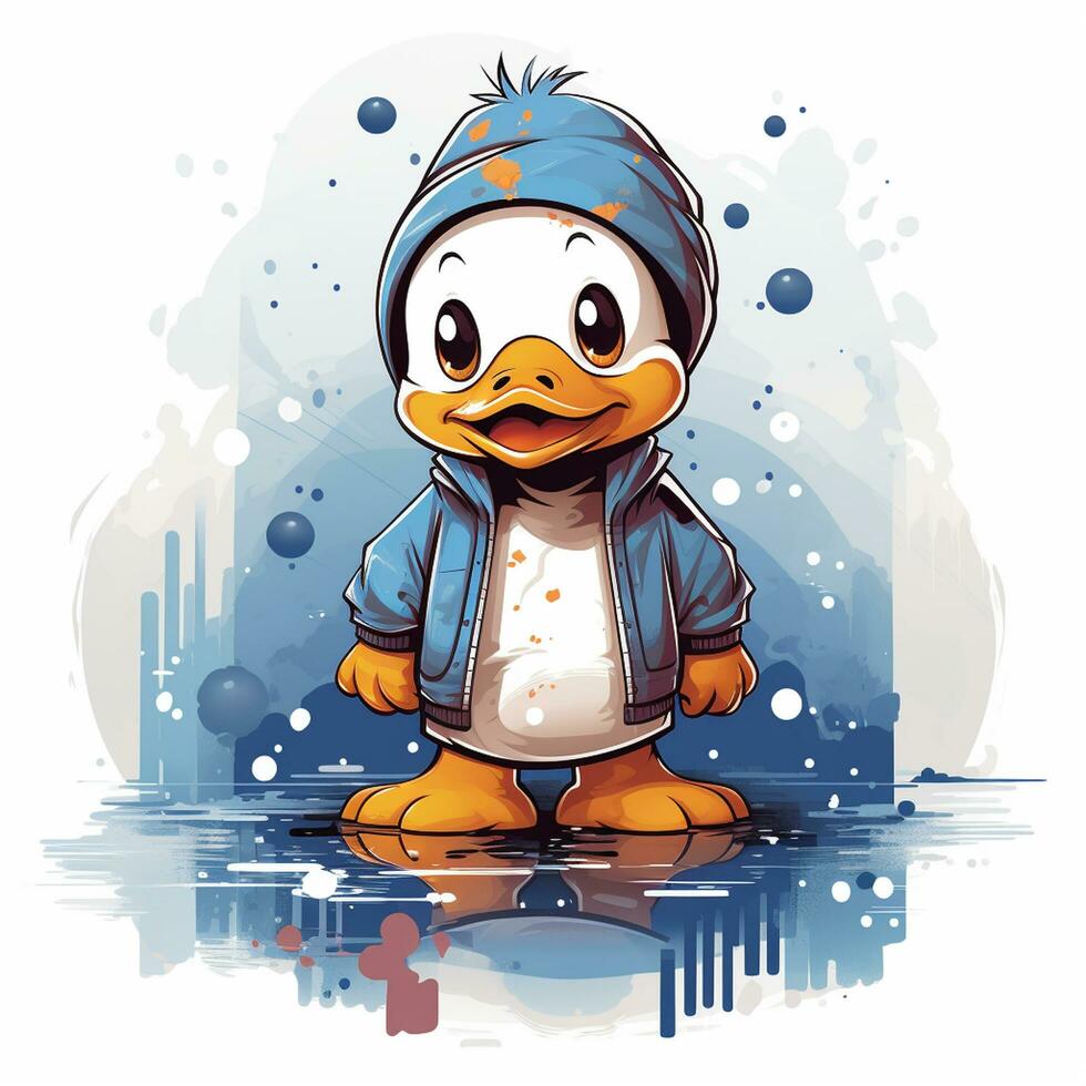 Illustration of a cute duck vector ilustration Ai Generated photo