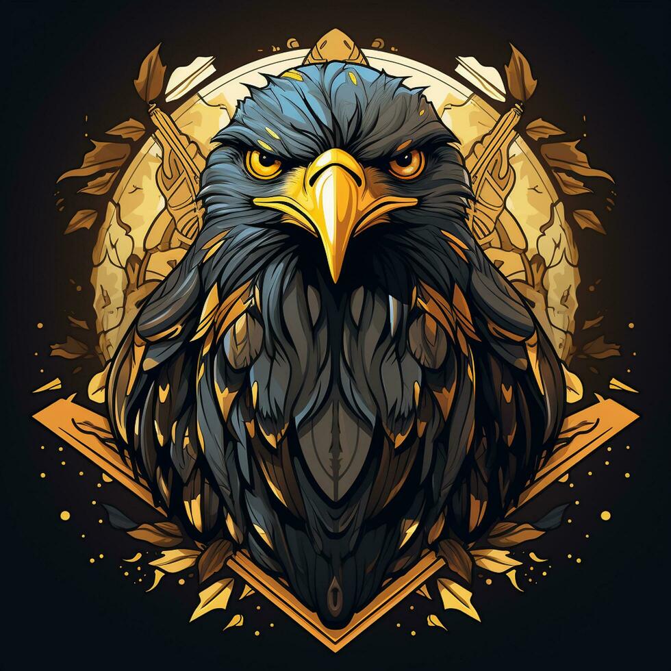 Beautiful eagle Vector illustration. for t shirt design Ai Generated photo