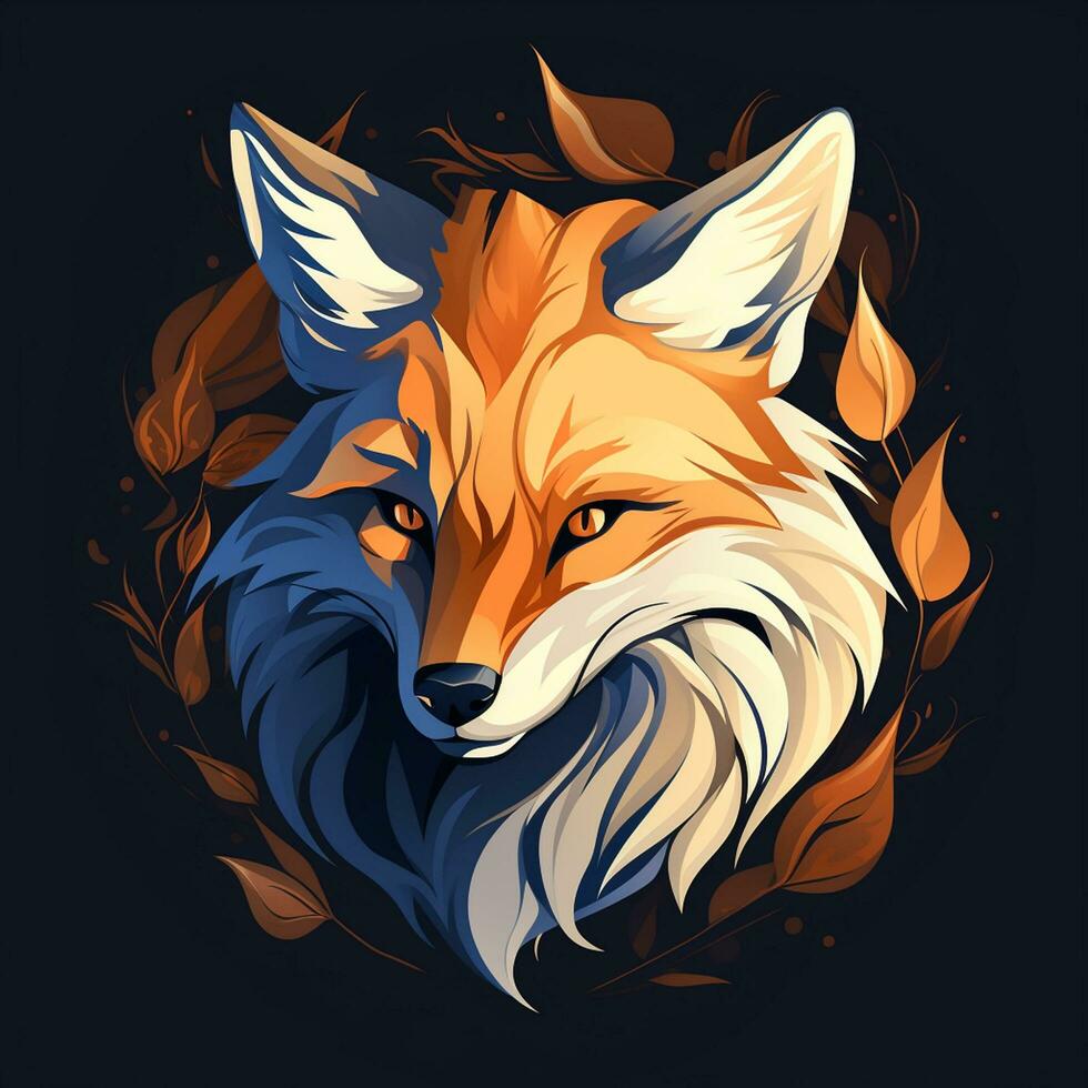 Vector type illustration of a fox Ai Generated photo