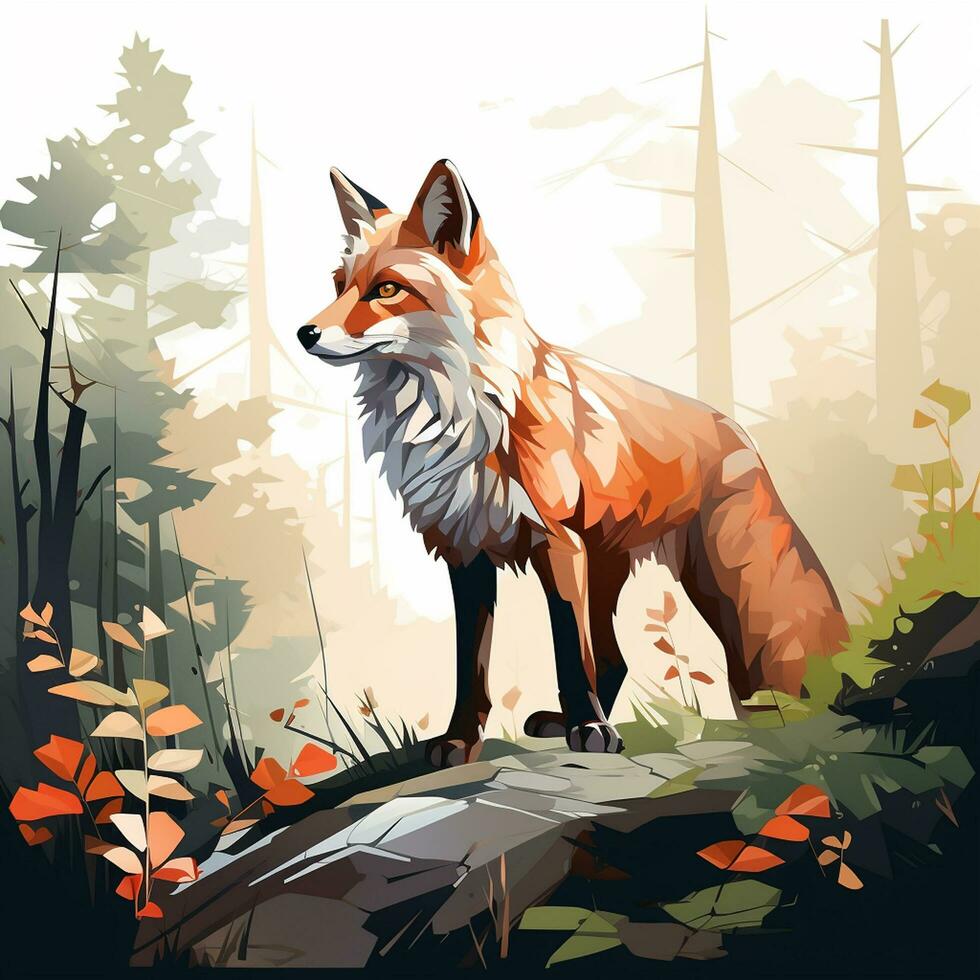 Vector type illustration of a fox Ai Generated photo