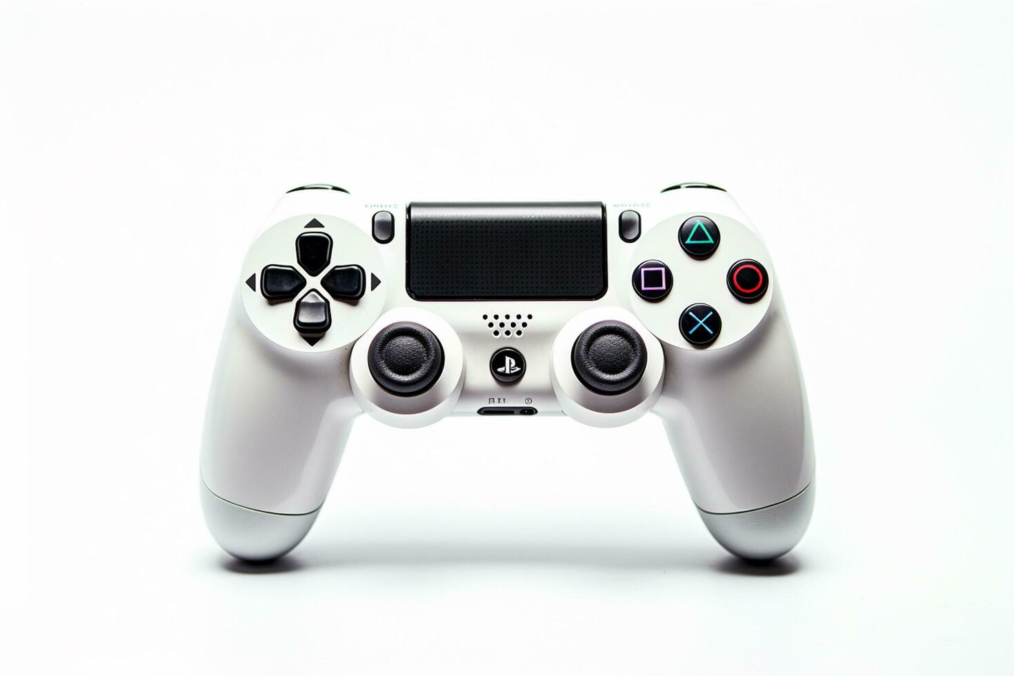 White gamepad isolated on white background. 3d rendering. Computer digital drawing. Ai Generated photo