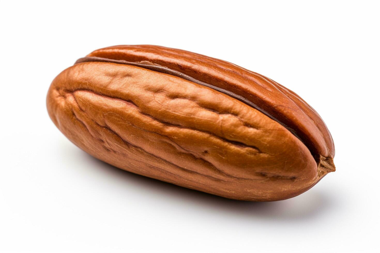 Pecan nuts isolated on white background. Clipping path included Ai Generated photo