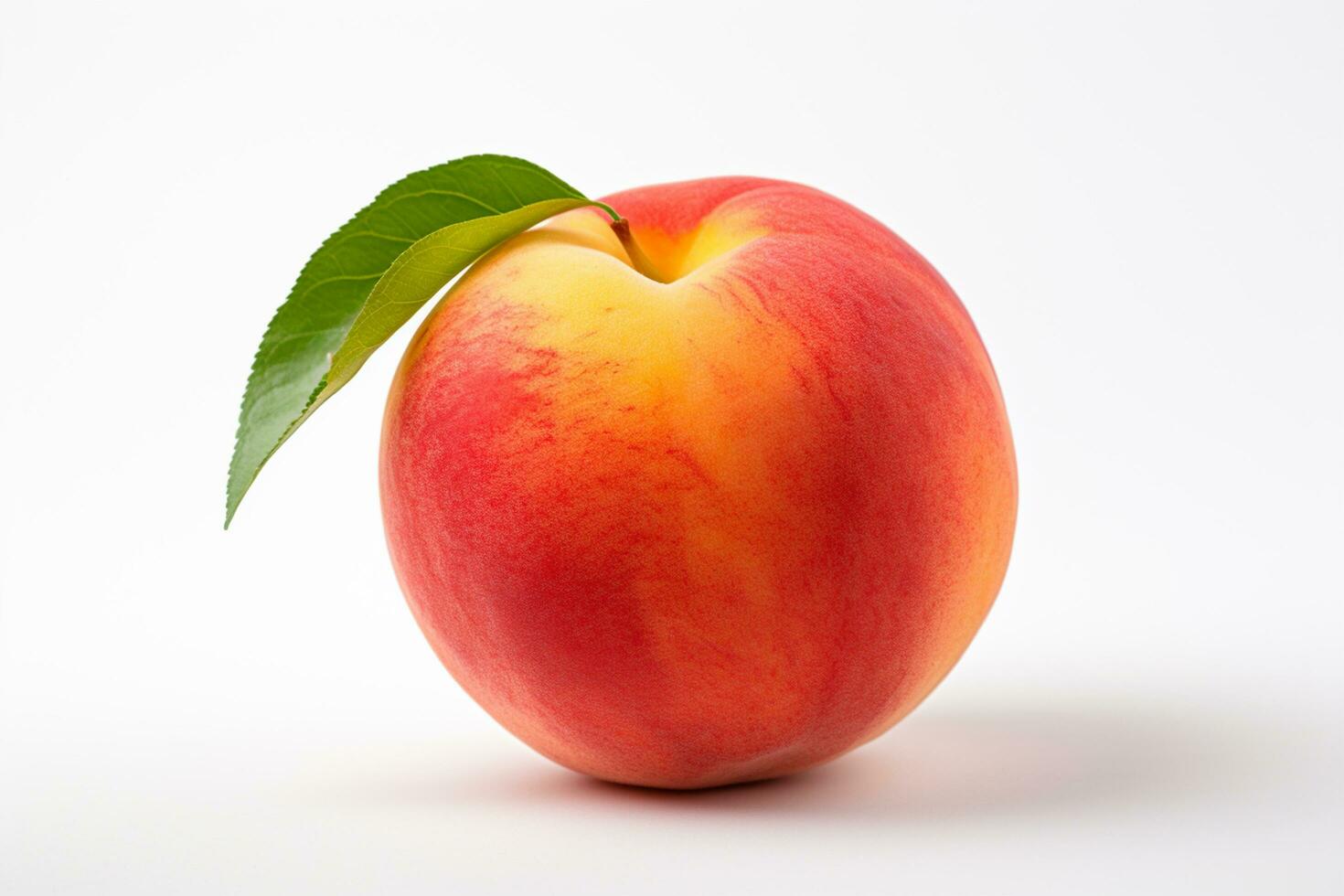Fresh apricot with leaf isolated on white background, clipping path included Ai Generated photo