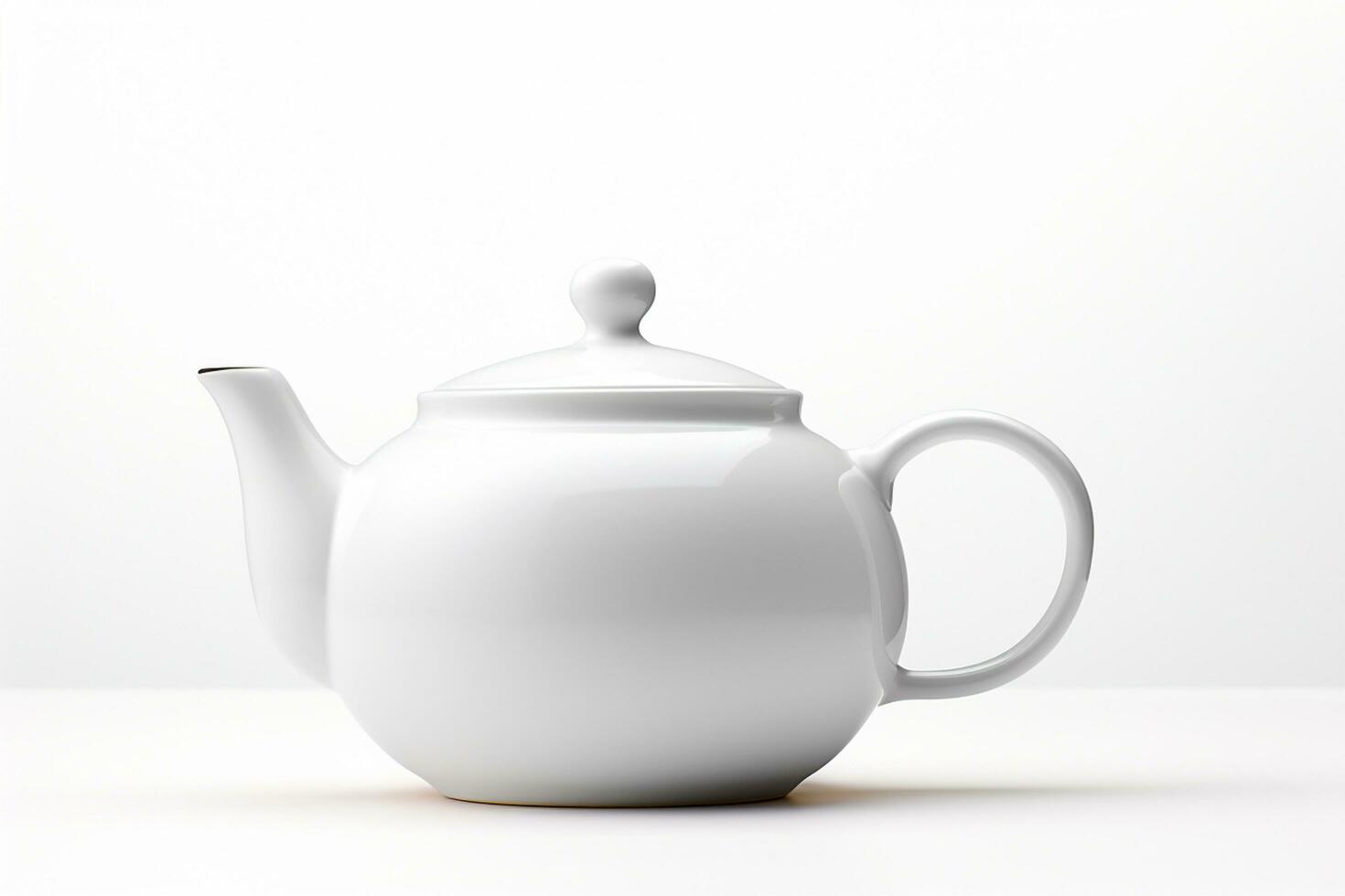 White ceramic teapot on white background. 3d rendering. Ai Generated photo