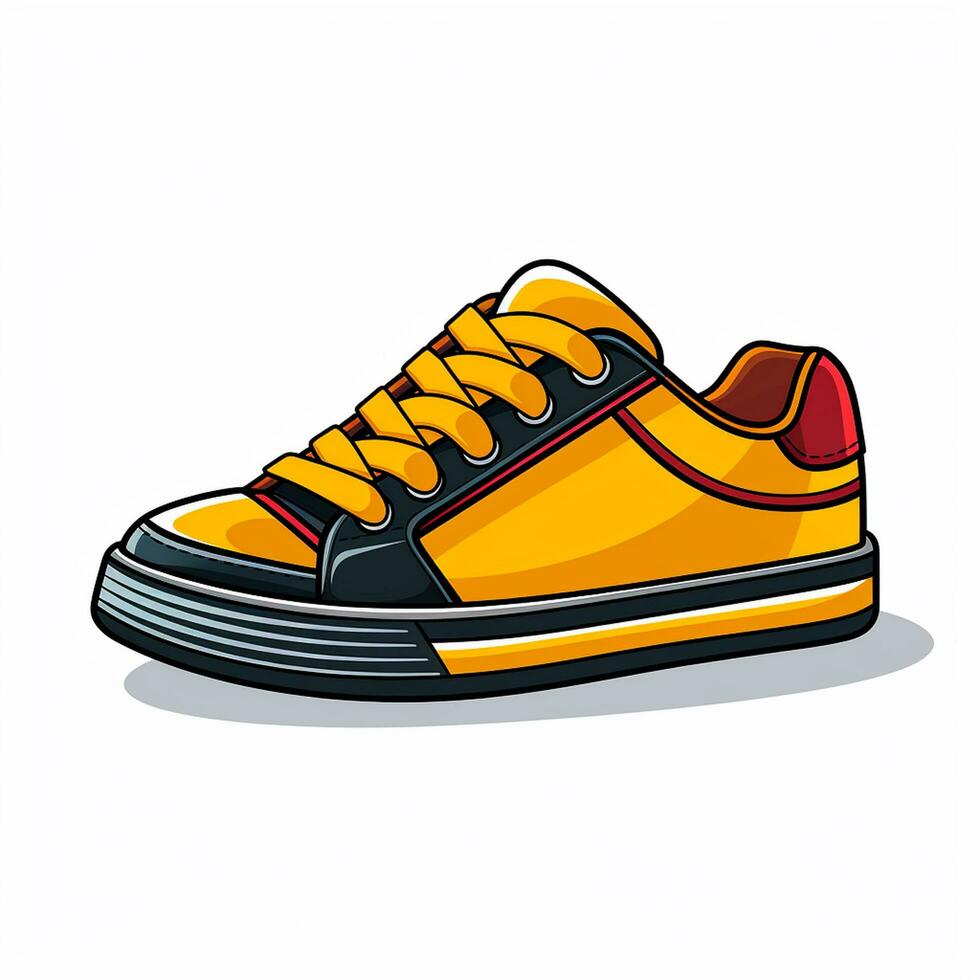 zapatillas aislado en blanco antecedentes. vector ilustración en dibujos animados estilo. ai generado foto