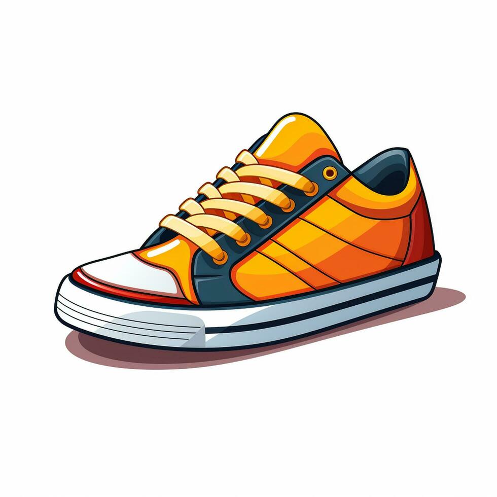 Sneakers isolated on white background. Vector illustration in cartoon style. Ai Generated photo