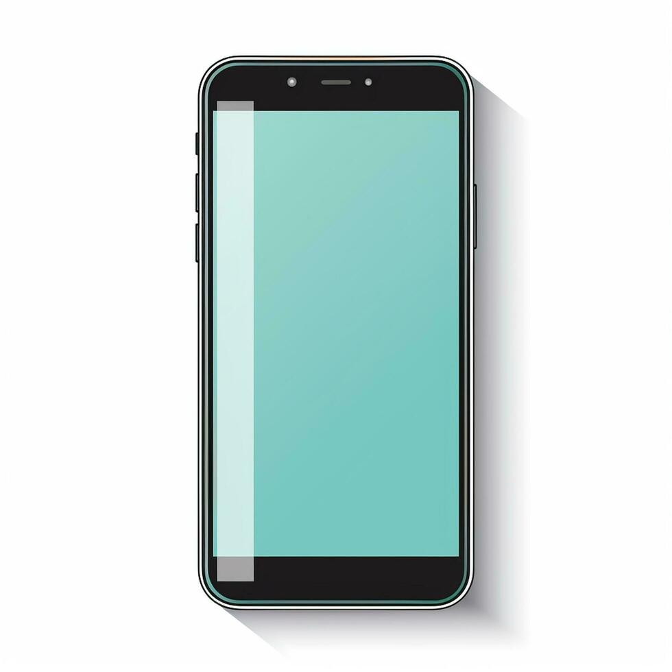 Realistic smartphone with blank screen isolated on white background. Vector illustration. Ai Generated photo