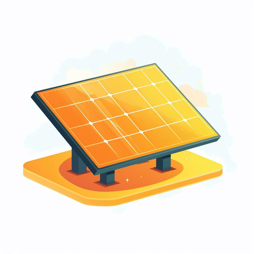 Solar panels on white background vector illustration. Alternative energy concept. Ai Generated photo