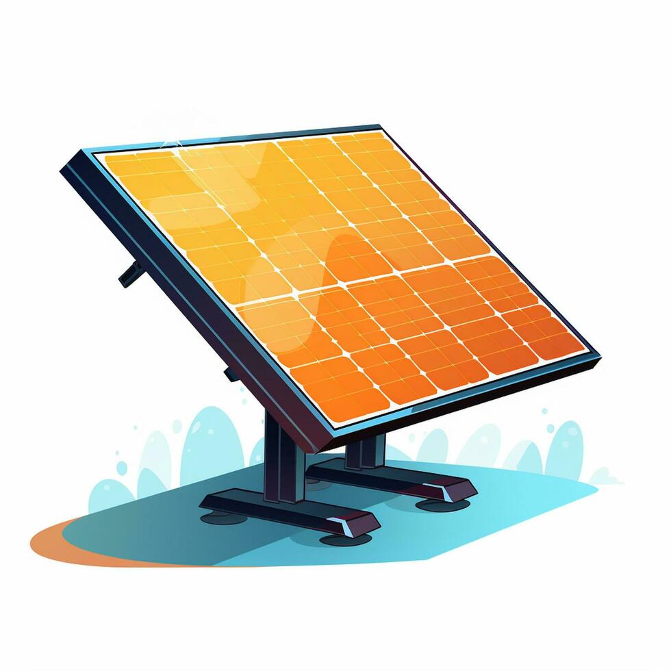 Solar panels on white background vector illustration. Alternative energy concept. Ai Generated photo