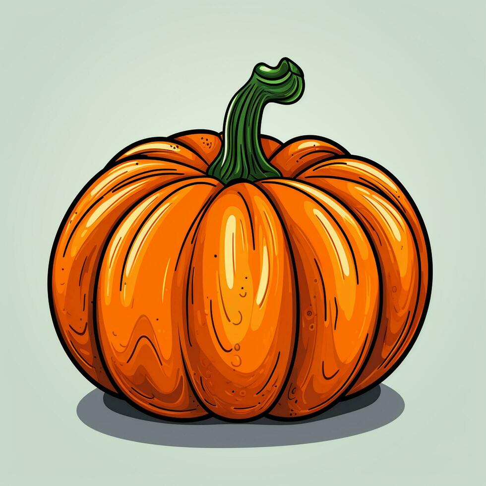 Pumpkin on a light background. Vector illustration in sketch style. Ai Generated photo
