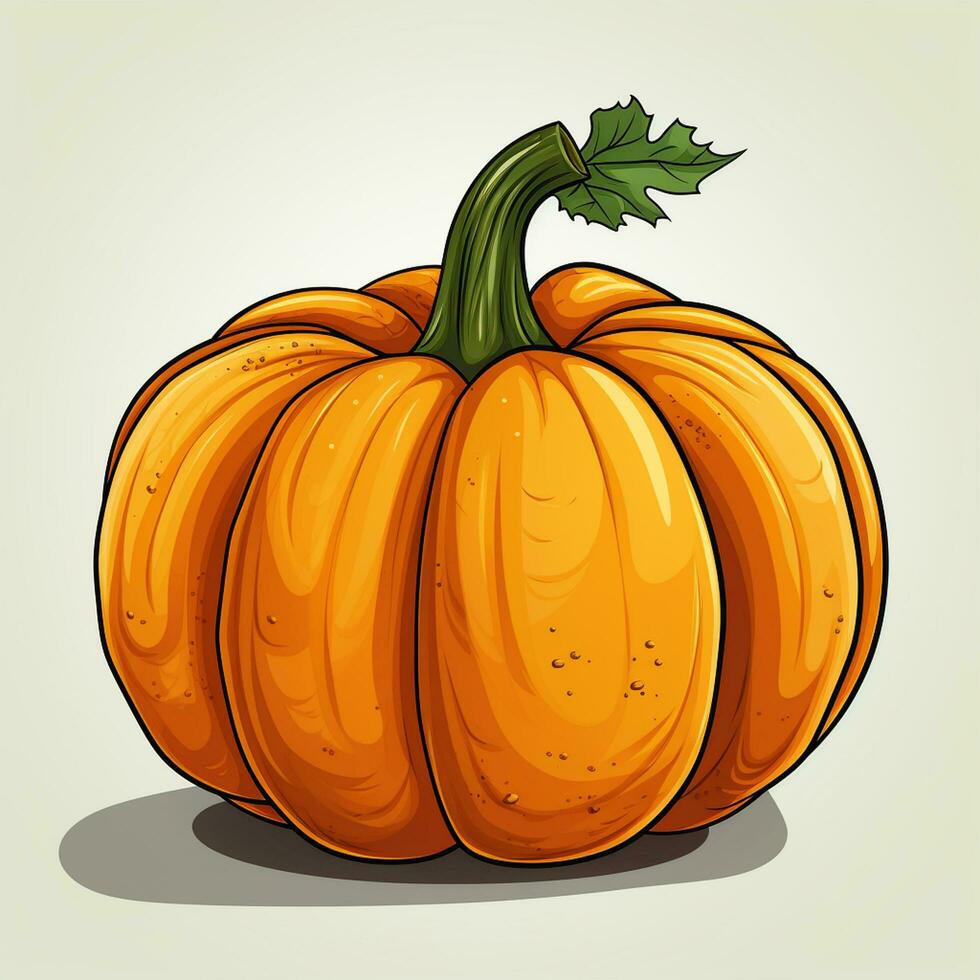 Pumpkin on a light background. Vector illustration in sketch style. Ai Generated photo