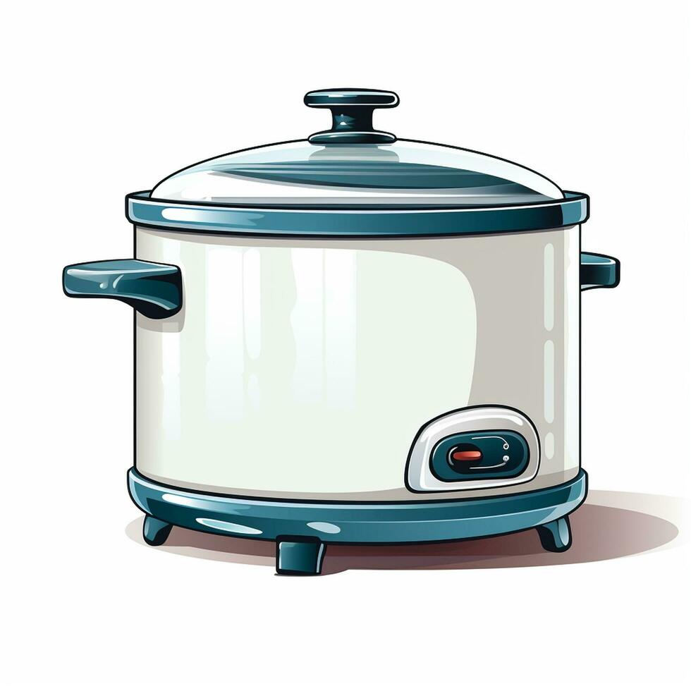 Vector illustration of a modern electric multi cooker on a white background. Ai Generated photo