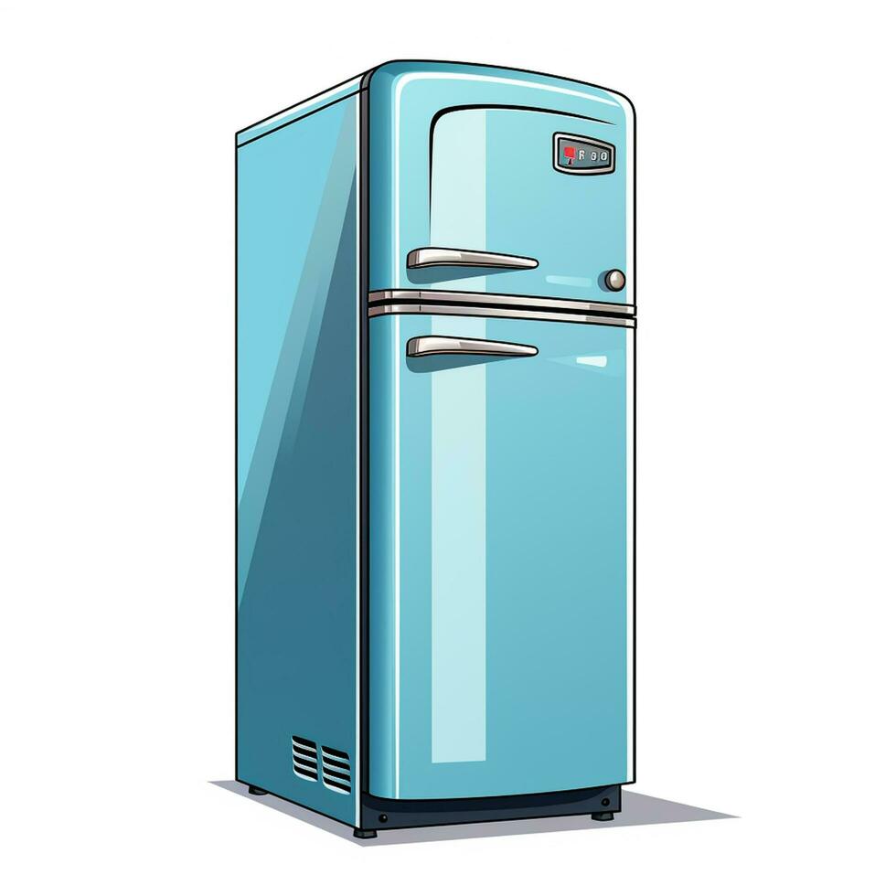 Refrigerator isolated on white background. Realistic vector illustration. Ai Generated photo