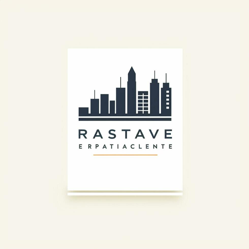 Modern real estate logo template. Building, apartment and tree vector illustration. Ai Generated photo