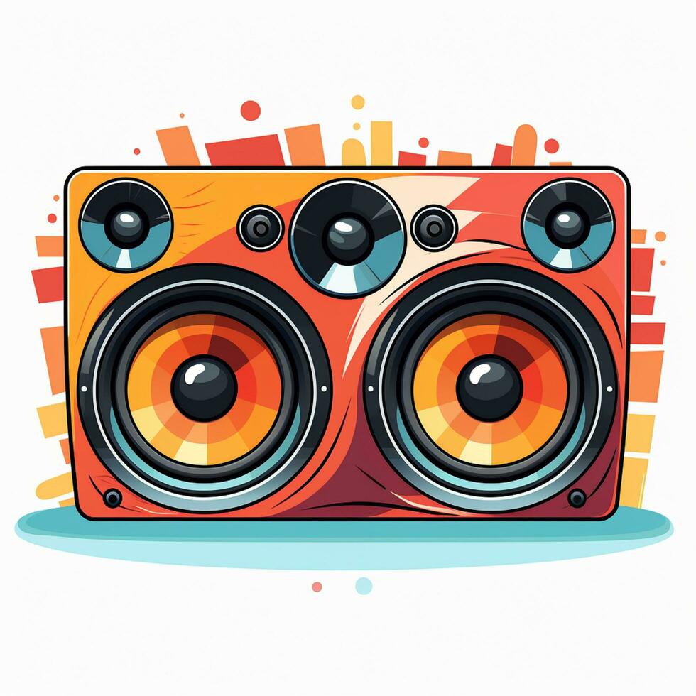 Audio speaker isolated on white background. Vector illustration. Eps 10. Ai Generated photo