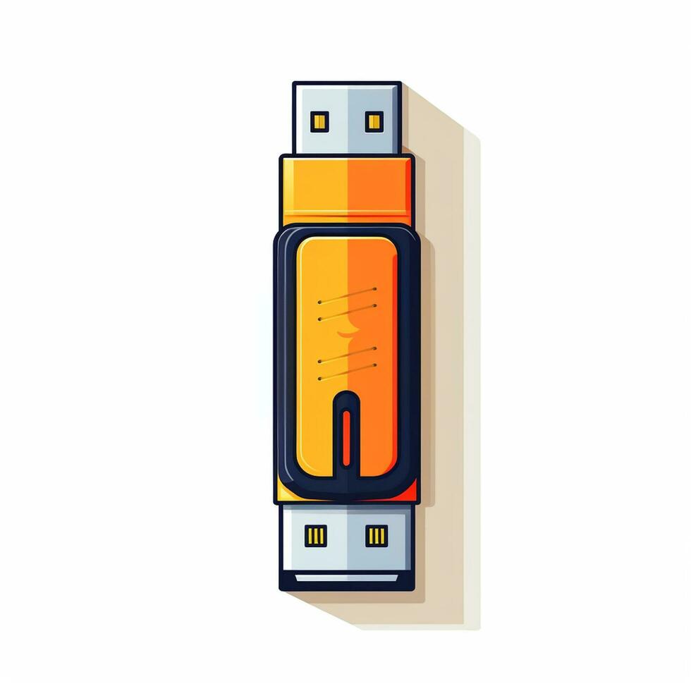 USB flash drive isolated on white background. 3d vector illustration. Ai Generated photo