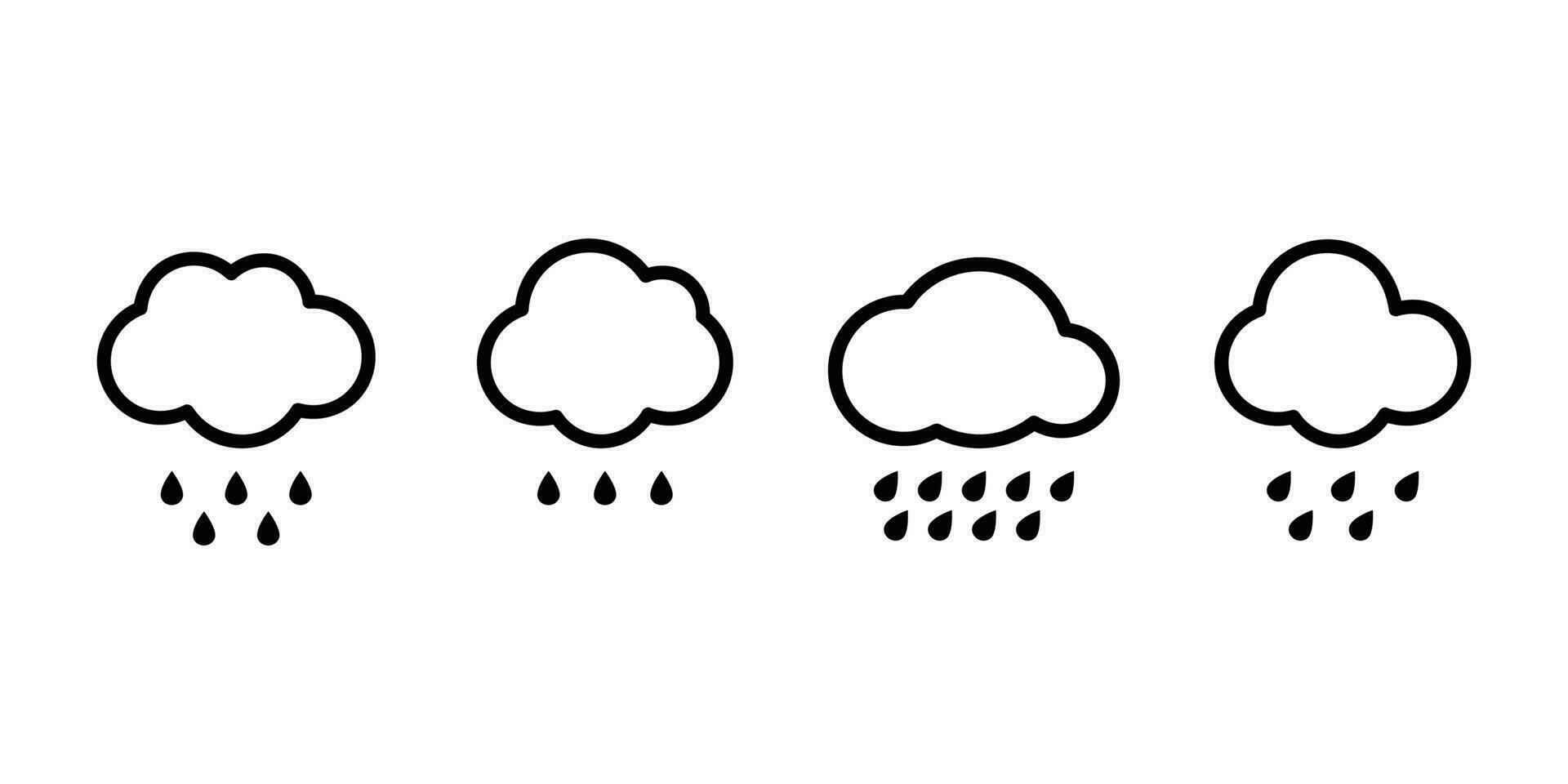 Rain vector icon set on white background