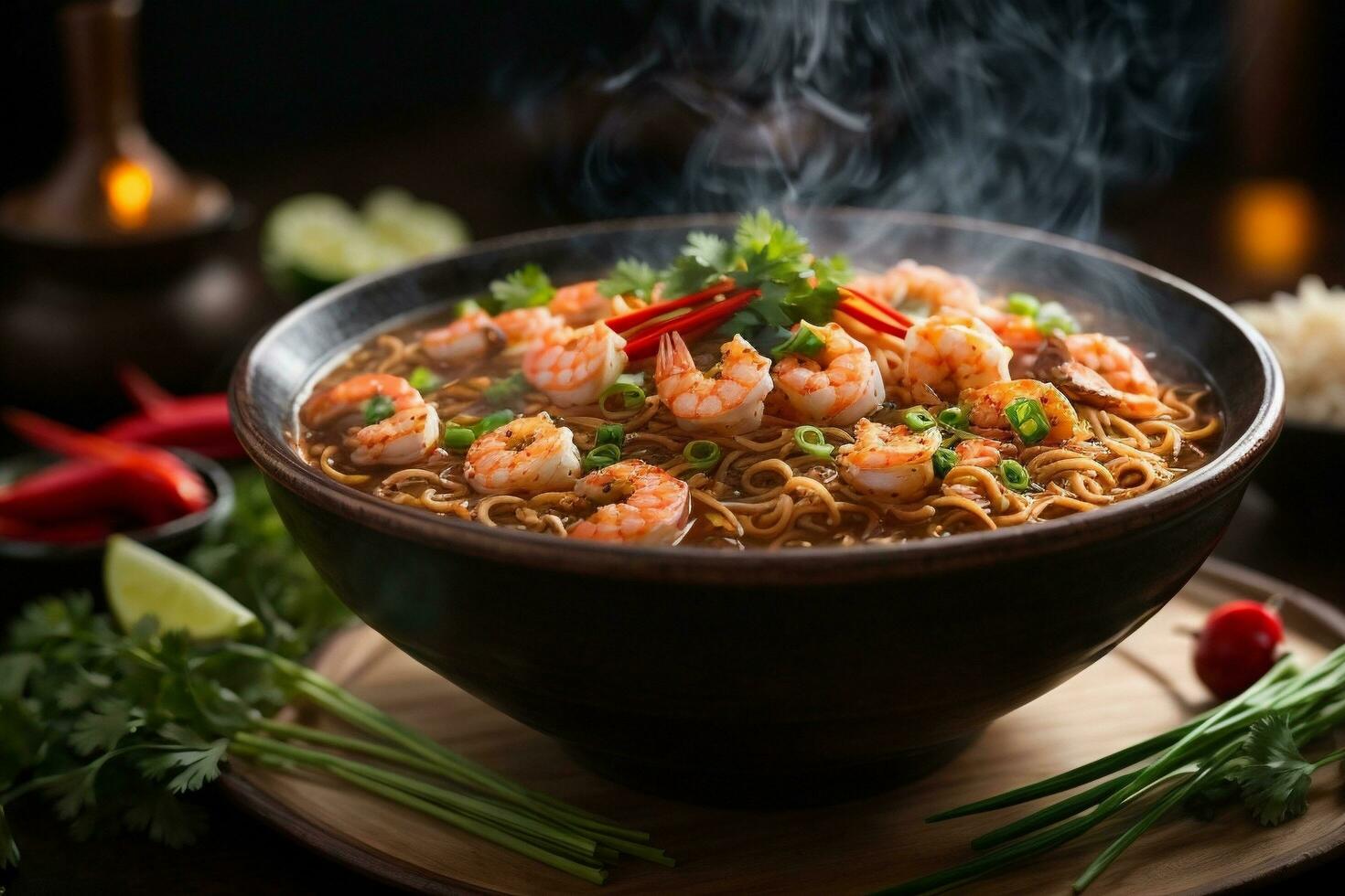 Tempting generative AI spicy noodles photo