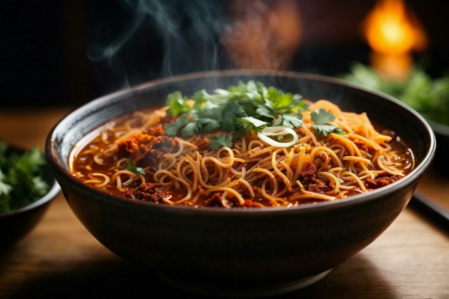 Tempting generative AI spicy noodles photo