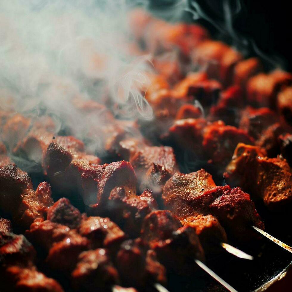 Tempting Shish Kebab by Generative AI photo