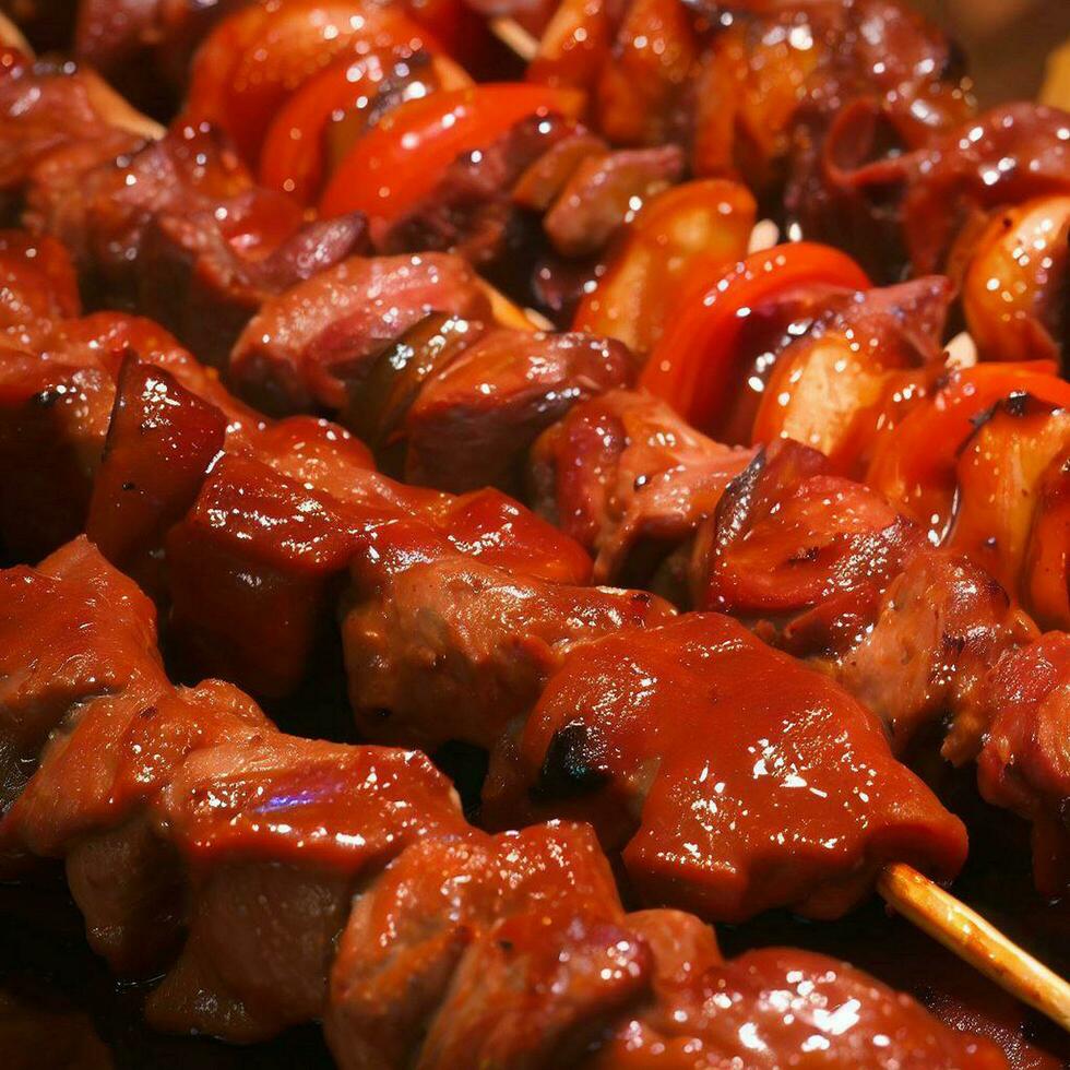 tentador shish brocheta por generativo ai foto