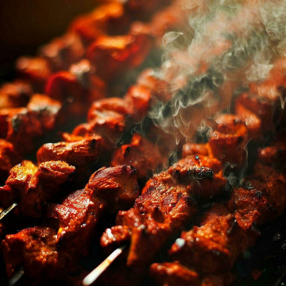 Gourmet Shish Kebab Crafted with Generative AI photo