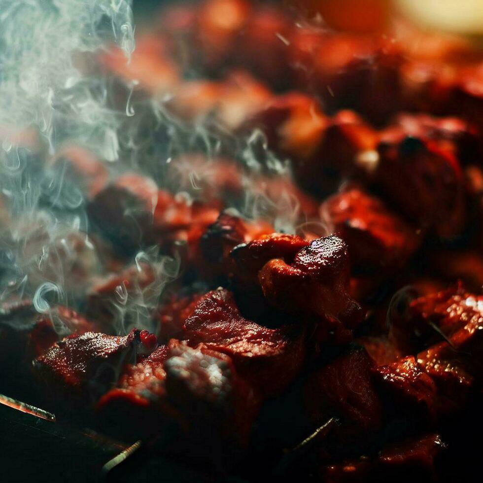 Gourmet Shish Kebab Crafted with Generative AI photo