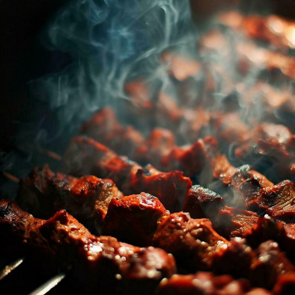 Gourmet Shish Kebab Crafted with Generative AI photo