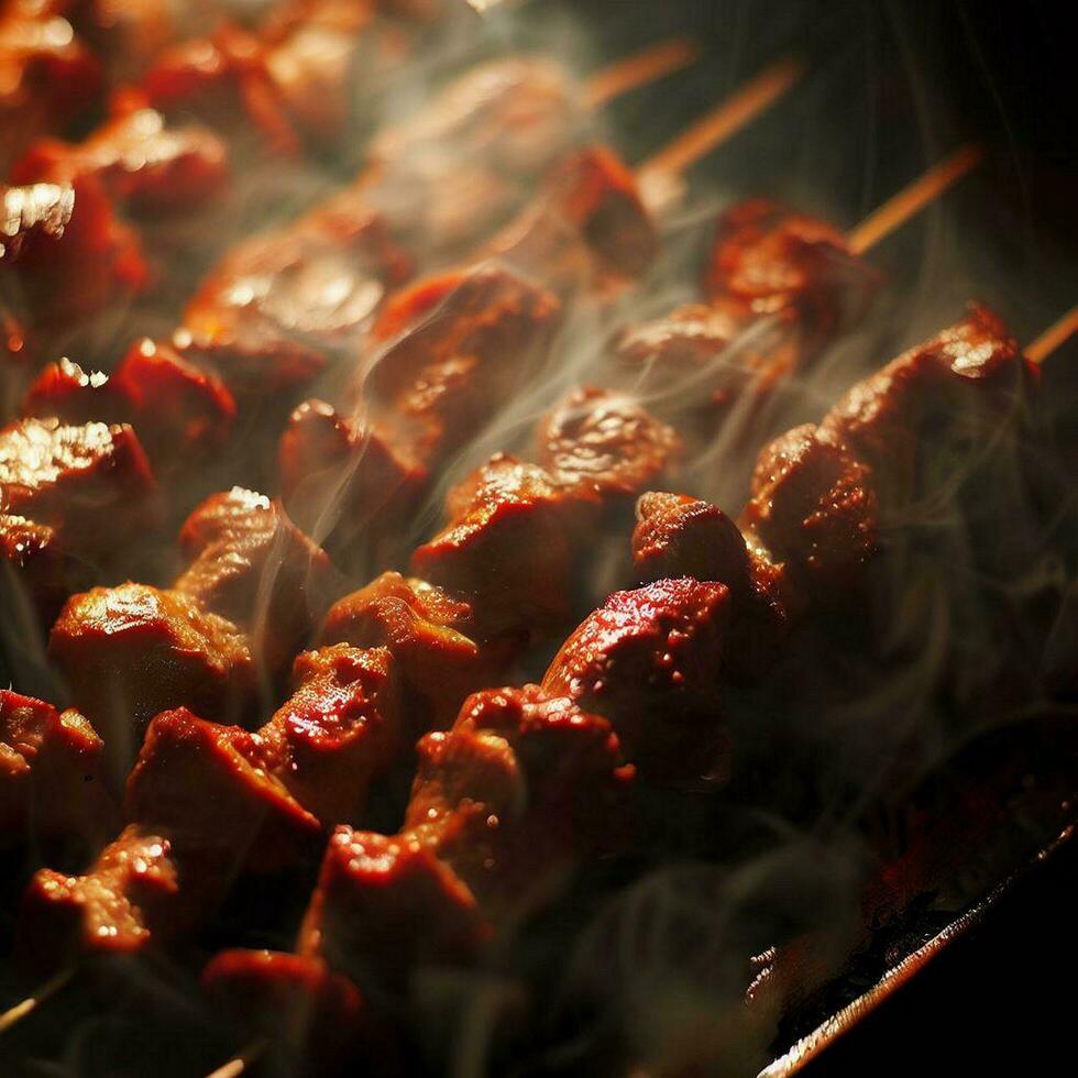 Gourmet Shish Kebab Crafted with Generative AI photo