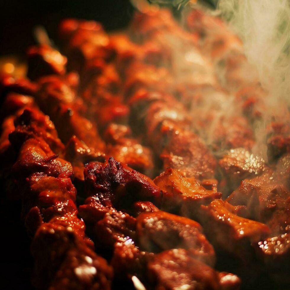 Gourmet Shish Kebab Crafted with Generative AI photo