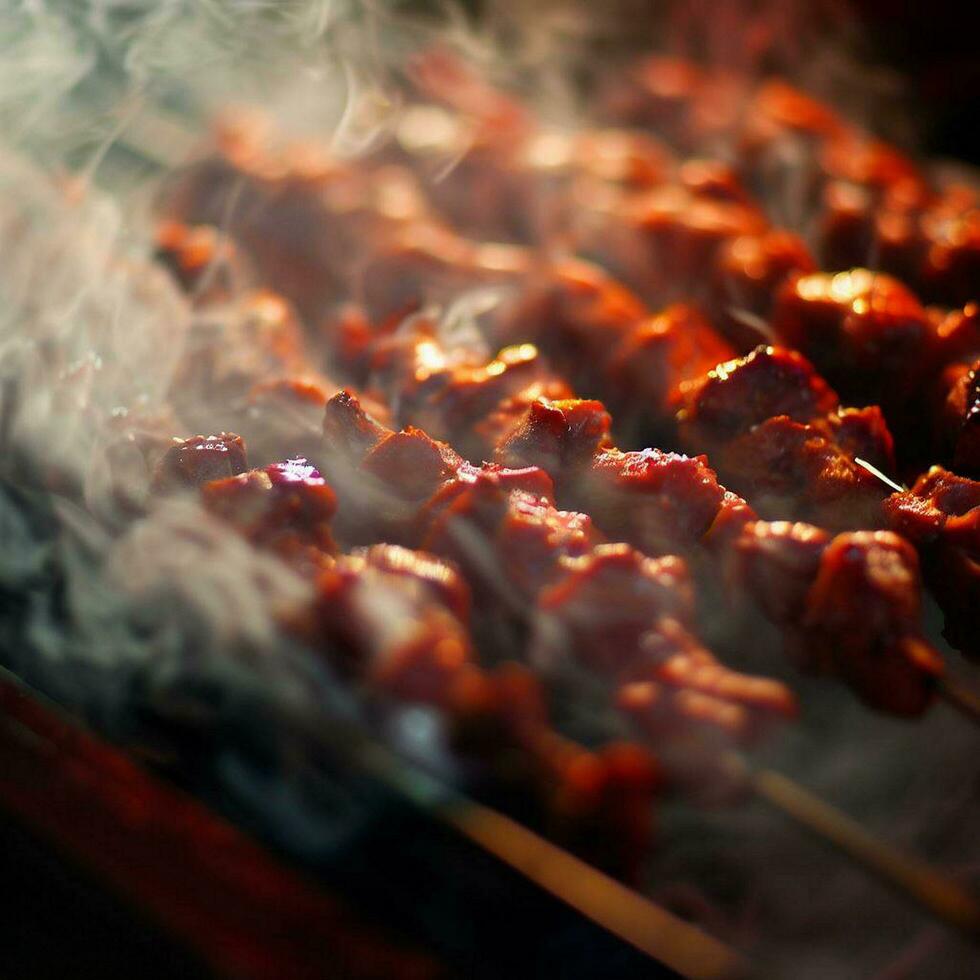 Gourmet Shish Kebab Crafted with Generative AI photo