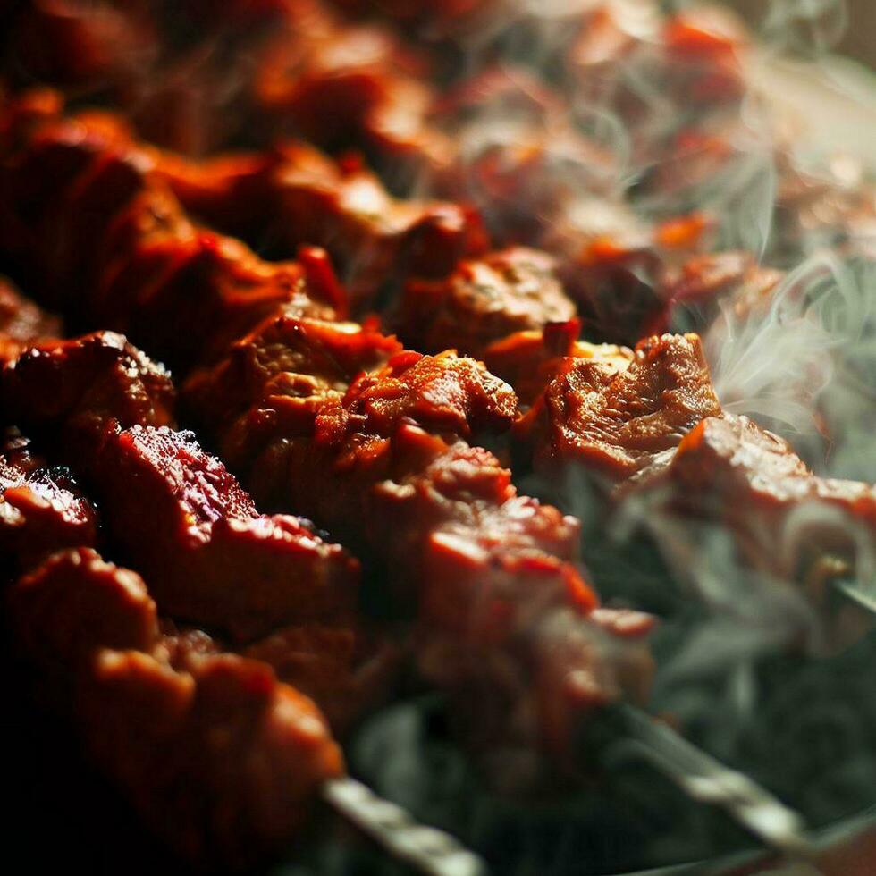 Gourmet Shish Kebab Crafted with Generative AI photo